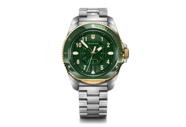 Journey 1884 | Férfi Karóra | Zöld Számlap | Aranyozott Zöld Lünetta | Acél Tok | Acél Szíj