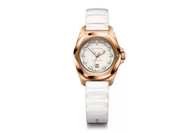 I.N.O.X. Small | Női Karóra | Fehér Számlap | Aranyozott Tok | Fehér Gumi Szíj