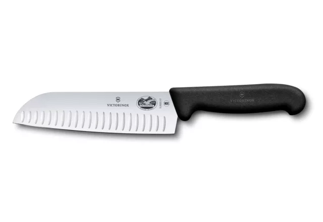 Fibrox | Santoku | Bordázott | 17 cm | Fekete