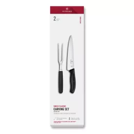   Victorinox | Swiss Classic | Szeletelő készlet | 2 db-os | Fekete | Díszdobozban