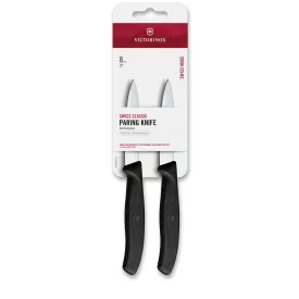   Swiss Classic | Zöldségkés | Egyenes | Hegyes | 8 cm | Fekete | 2 db | Bliszteres