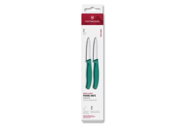 Swiss Classic | Zöldségkés | Egyenes | Hegyes | 8 cm | Kelkáposztazöld | 2 db | Dobozos