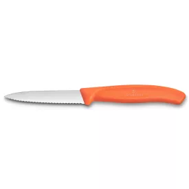   Swiss Classic | Zöldségkés | Recés | Hegyes | 8 cm | Mandarinsárga