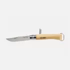 Opinel | No.10 | Dugóhúzós zsebkés üvegnyitóval | Bükkfa | Övtok | Fadobozban