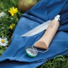 Opinel | No.10 | Dugóhúzós zsebkés üvegnyitóval | Bükkfa | Övtok | Fadobozban
