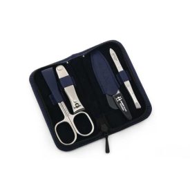   Meriva Manikűrkészlet | Mini Cipzáras | Kombiolló | Körömcsipesz | Rozsdamentes | Tengerészkék