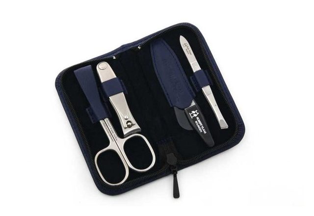 Meriva Manikűrkészlet | Mini Cipzáras | Kombiolló | Körömcsipesz | Rozsdamentes | Tengerészkék