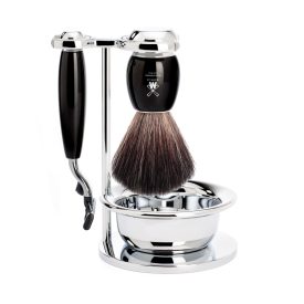   Vivo Borotvakészlet | Gillette Mach3 | Black Fibre Pamacs | Tálka | Állvány | Fekete