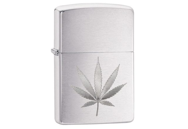  Chrome Marijuana Leaf Design 