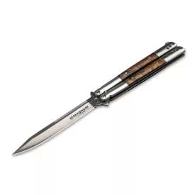   Böker Magnum | Balisong Wood Large | Pillangókés | Pakkafa markolat