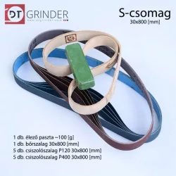   Csiszolószalag csomag „S” | 30×800 mm | 10 szalag + bőrszalag + paszta